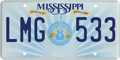 MS license plate LMG533