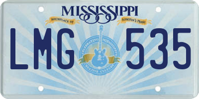 MS license plate LMG535
