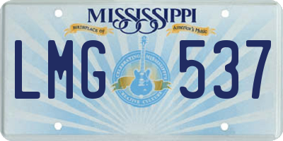 MS license plate LMG537