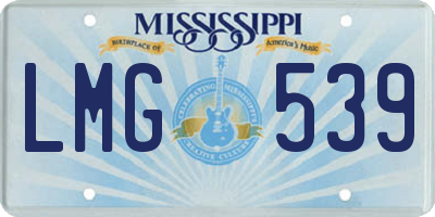 MS license plate LMG539