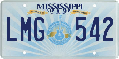 MS license plate LMG542