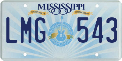 MS license plate LMG543