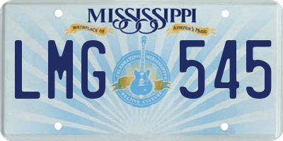 MS license plate LMG545