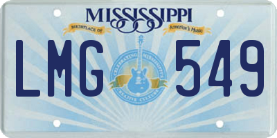MS license plate LMG549