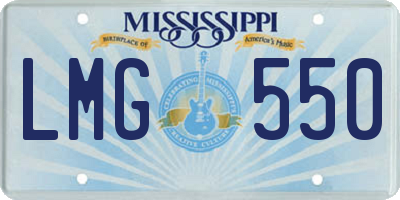 MS license plate LMG550