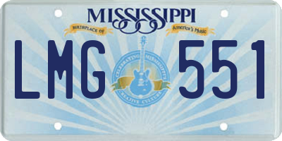 MS license plate LMG551