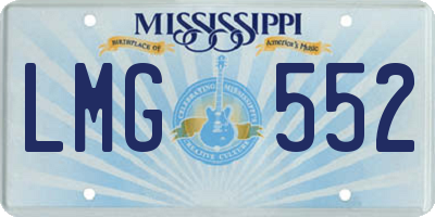 MS license plate LMG552