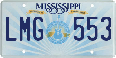 MS license plate LMG553