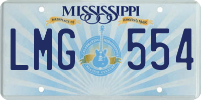 MS license plate LMG554