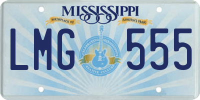 MS license plate LMG555