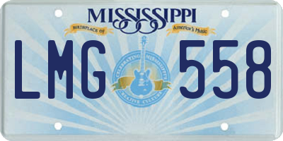 MS license plate LMG558