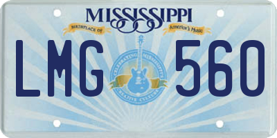 MS license plate LMG560