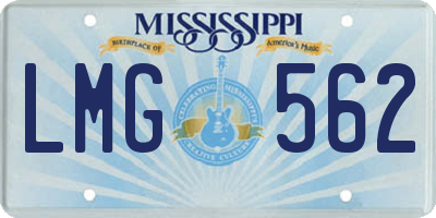MS license plate LMG562