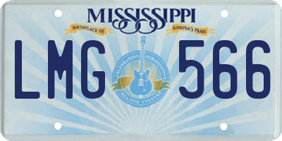 MS license plate LMG566