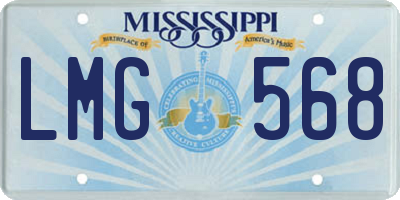 MS license plate LMG568