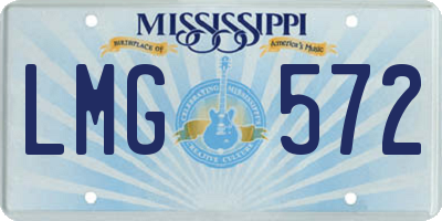 MS license plate LMG572