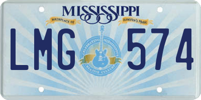 MS license plate LMG574