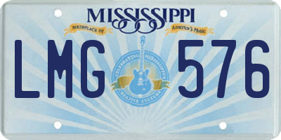 MS license plate LMG576