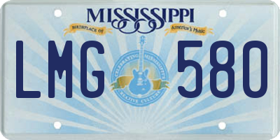 MS license plate LMG580