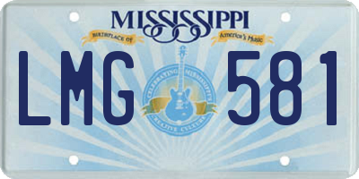 MS license plate LMG581