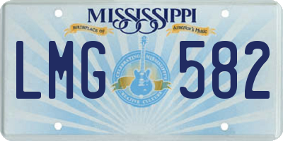 MS license plate LMG582