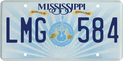 MS license plate LMG584
