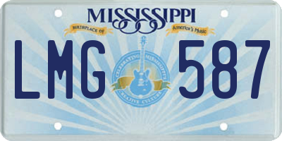 MS license plate LMG587