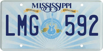 MS license plate LMG592