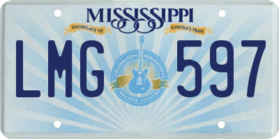 MS license plate LMG597