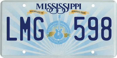 MS license plate LMG598