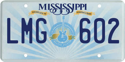 MS license plate LMG602