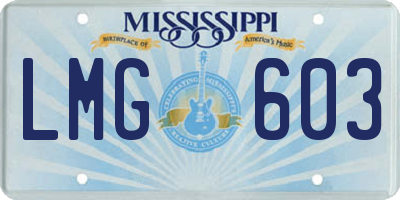 MS license plate LMG603