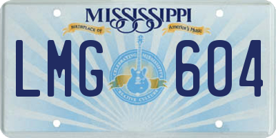 MS license plate LMG604