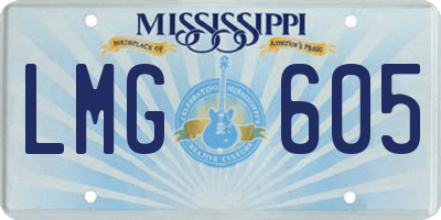 MS license plate LMG605