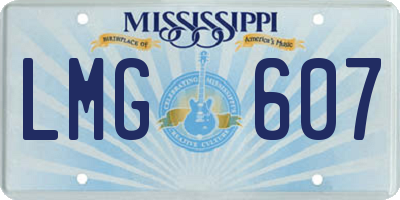 MS license plate LMG607