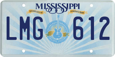 MS license plate LMG612