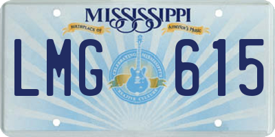 MS license plate LMG615