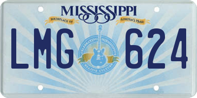 MS license plate LMG624