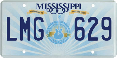 MS license plate LMG629