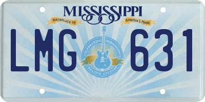 MS license plate LMG631