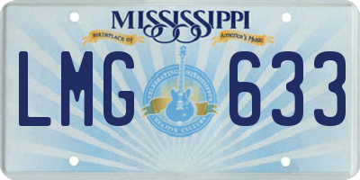 MS license plate LMG633