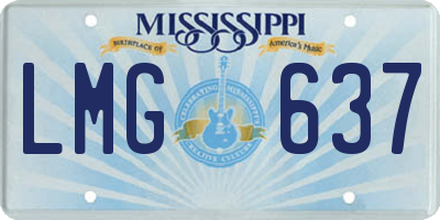 MS license plate LMG637