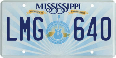 MS license plate LMG640