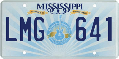 MS license plate LMG641