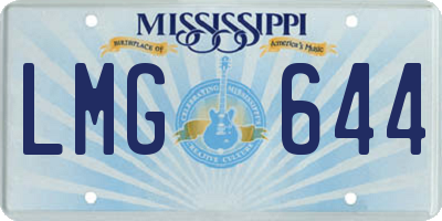 MS license plate LMG644