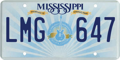 MS license plate LMG647