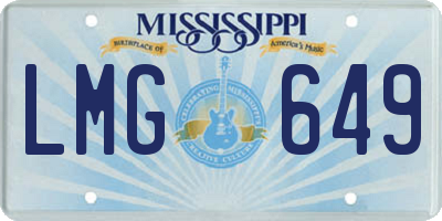 MS license plate LMG649