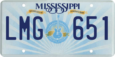 MS license plate LMG651
