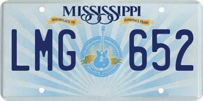 MS license plate LMG652