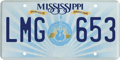 MS license plate LMG653